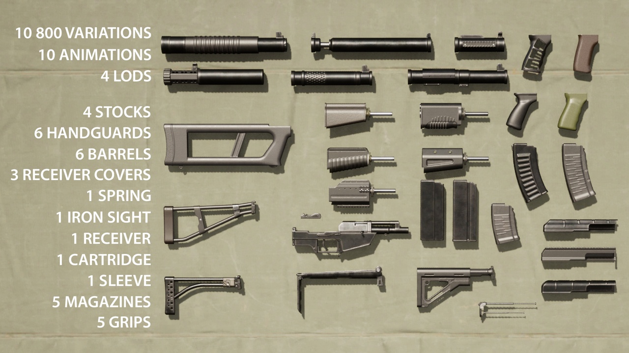 Media 1 for listing FPS VAL Modular Weapons Pack  (HQ soviet silent assault rifles)