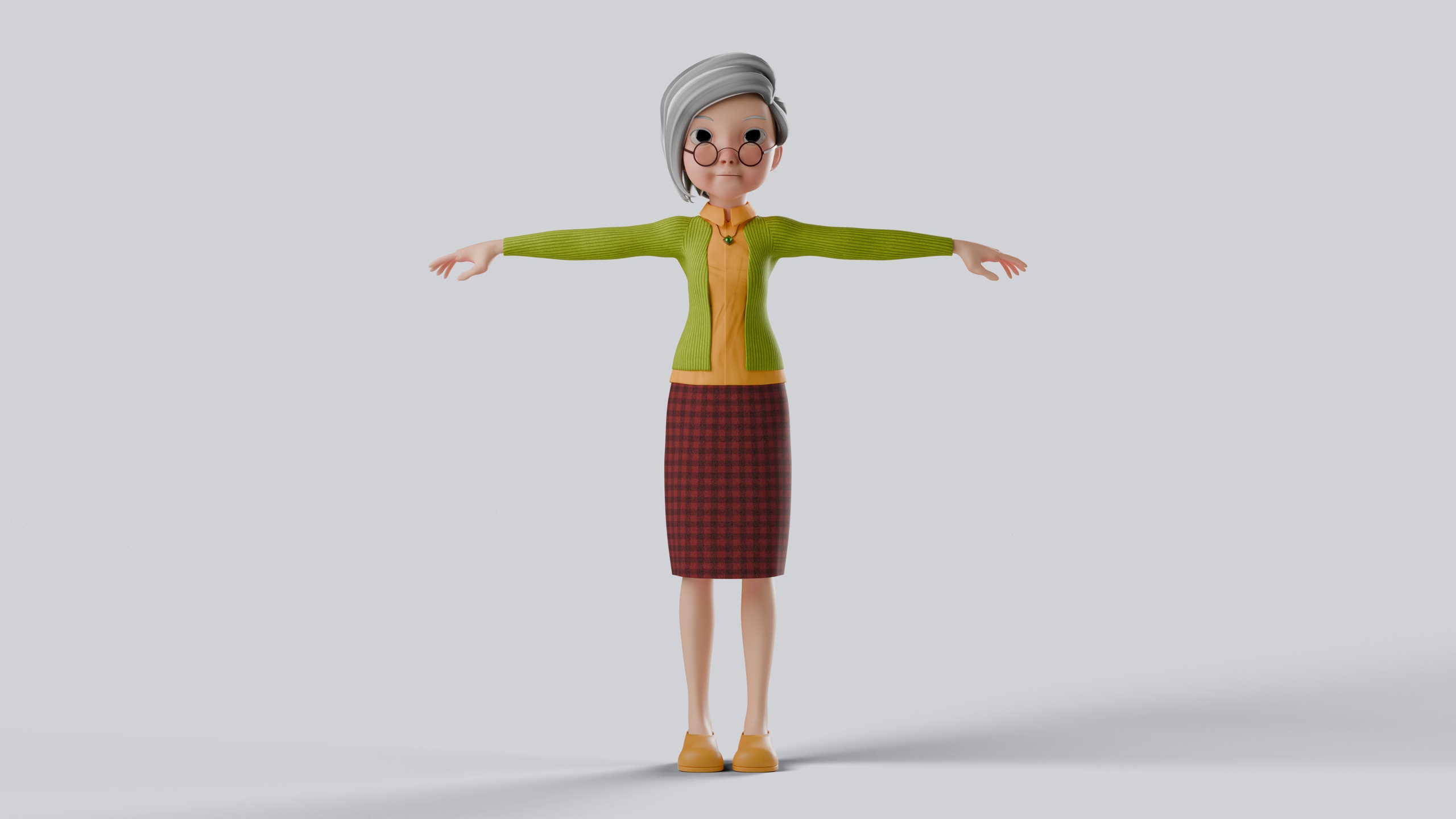 Media 1 for listing Grandmother Stylized Character Fully Rigged Game Ready Animation Ready