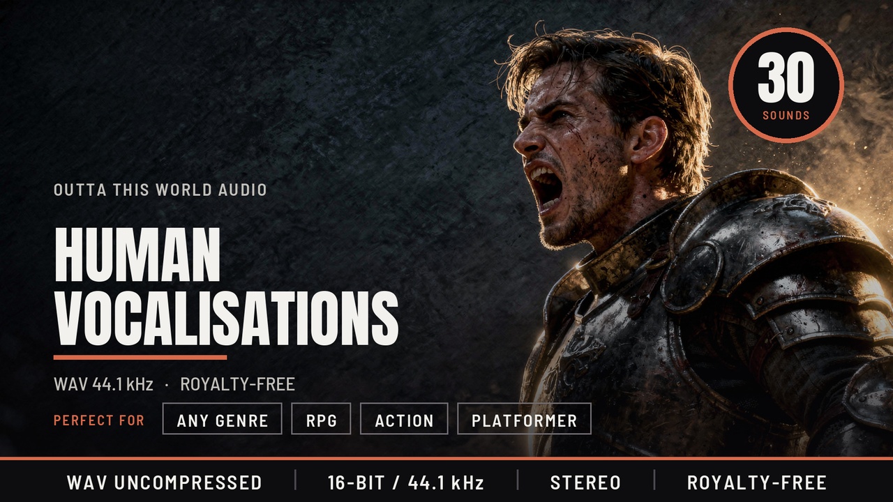 Media 1 for listing Human Vocalisation Game Sound Effects - 30 Grunts, Efforts, Pain, Death