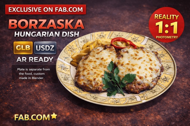 Borzaska Hungarian Dish | AR Ready Photogrammetry Food 3D Model (1:1 Real Scale) — Cobalt Game Assets