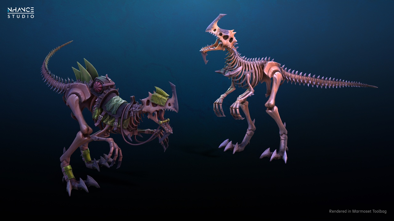 Media 1 for listing Stylized Fantasy Skeletal Dinosaur Mount