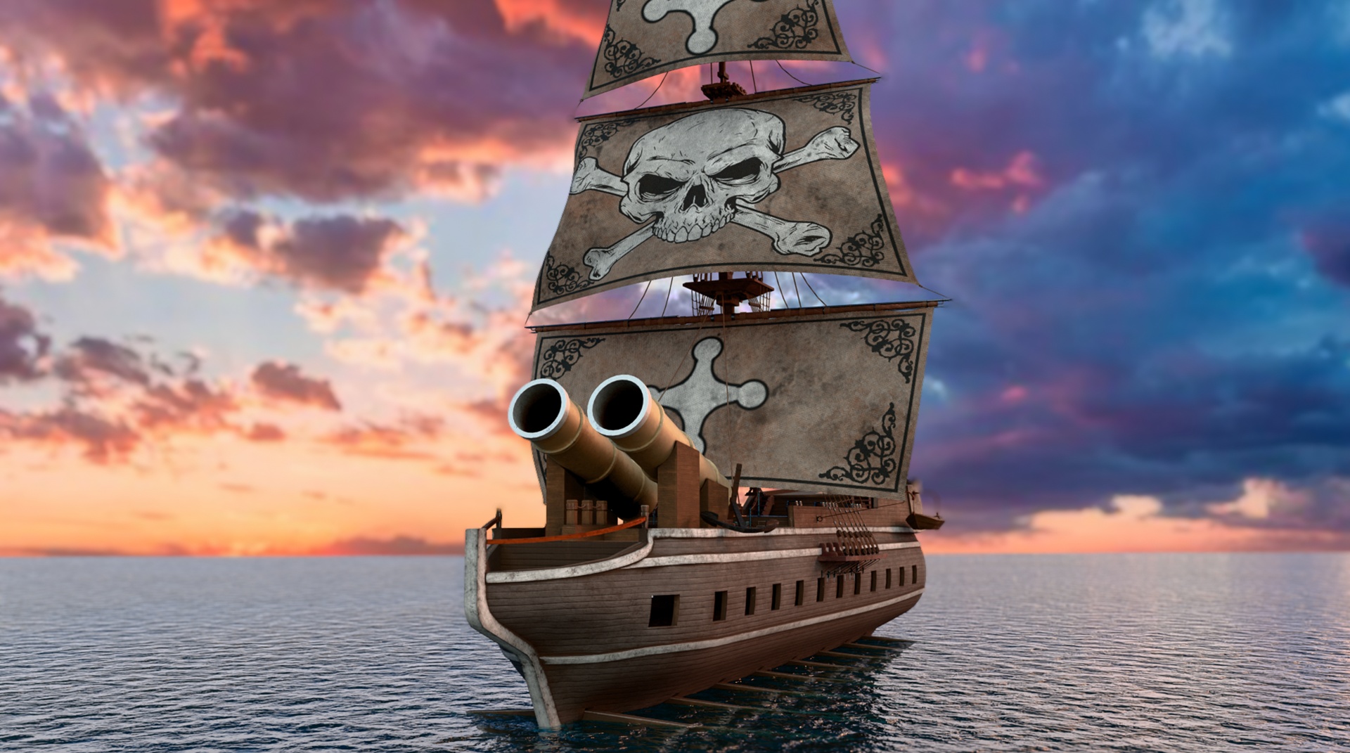 Media 1 for listing Fantasy Warship Sailing Ship