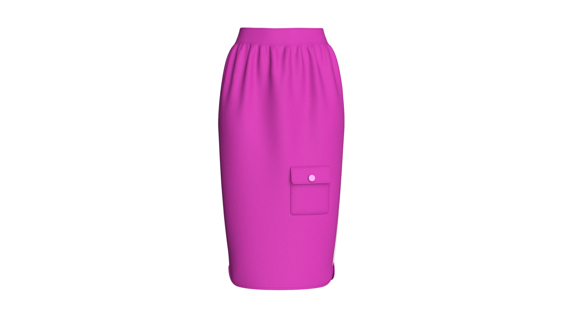 Media 1 for listing Girls Cargo Pocket Side - Striped Midi Skirt | High Poly