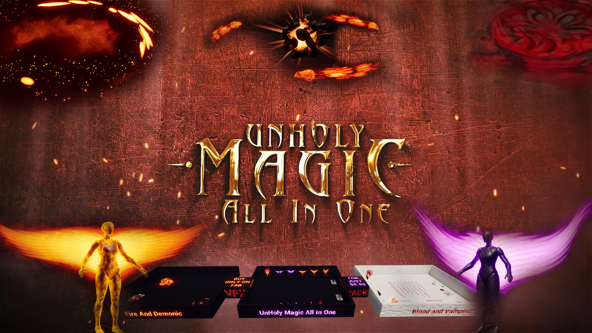 Unholy Magic All In One - Fire & Blood VFX and Materials | Fab