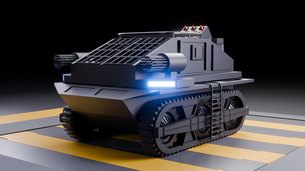 Media 1 for listing 3D custom armored rubber tracks Tank (animated tracks) دبابة  مدرعة