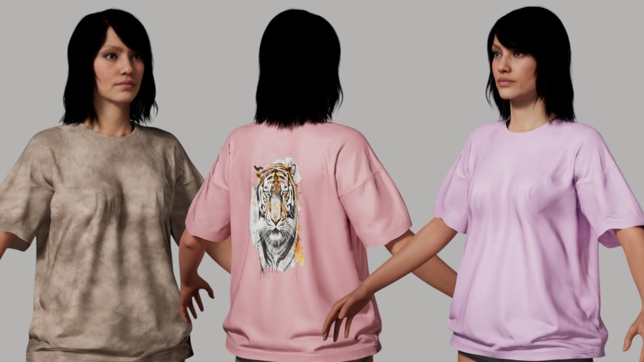 Media 1 for listing Realistic Oversized T-Shirt - Metahuman Compatible