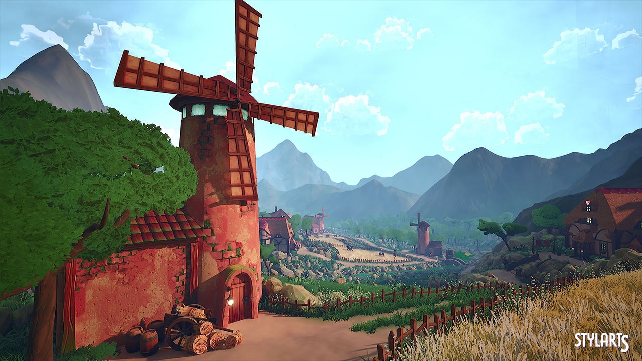 Mídia 1 do anúncio Stylized Windmill Valley Environment