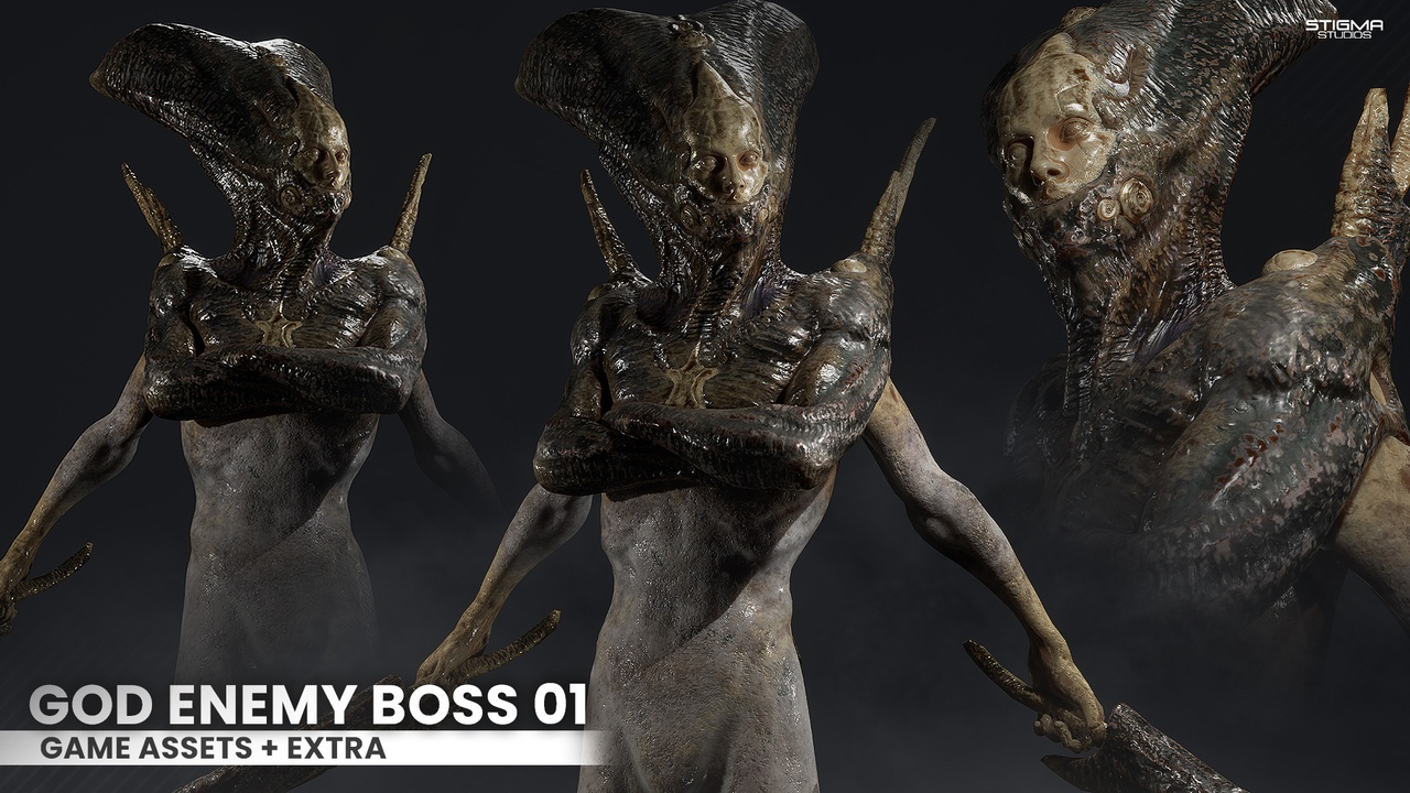 Media 1 for listing God Enemy Boss 01 - Game Assets + Extra | STIGMA STUDIOS