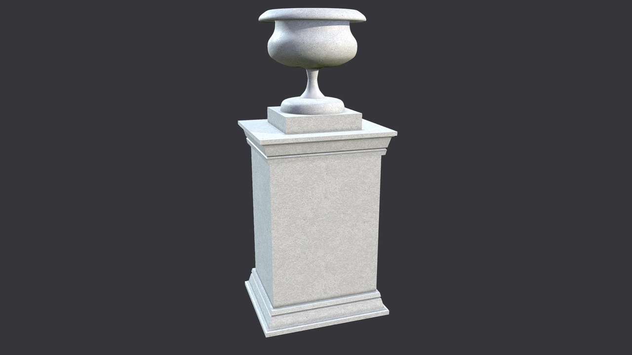 Media 1 for listing Garden Stone Urn Vase On Pedestal