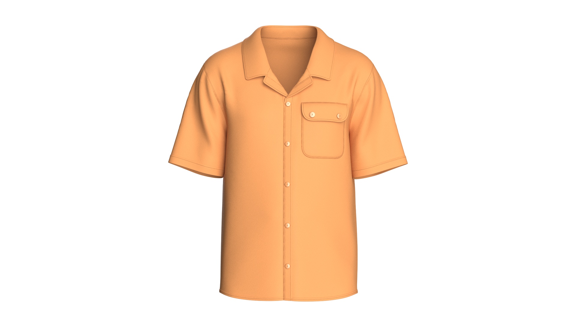 Media 1 for listing Men Cuban Camp Collar Shirt With Chest Pocket | High Poly