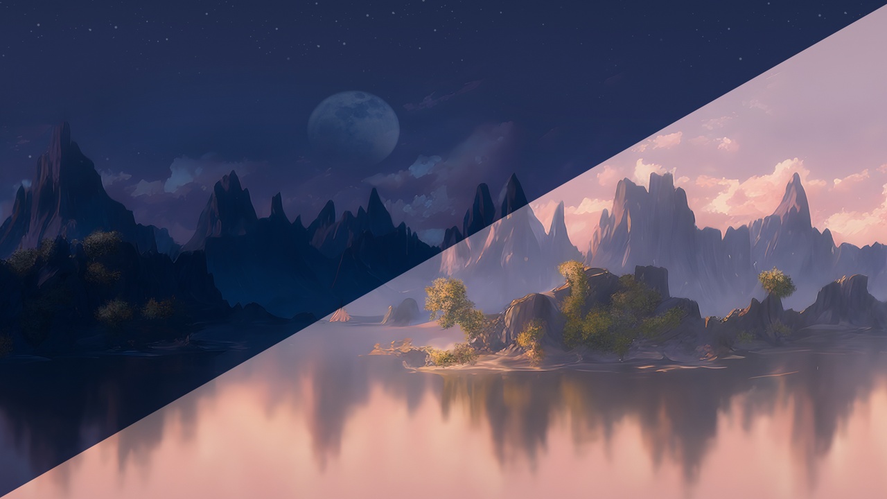 Media 1 for listing Lake in the Mountains - Day &Twilight  - Skybox