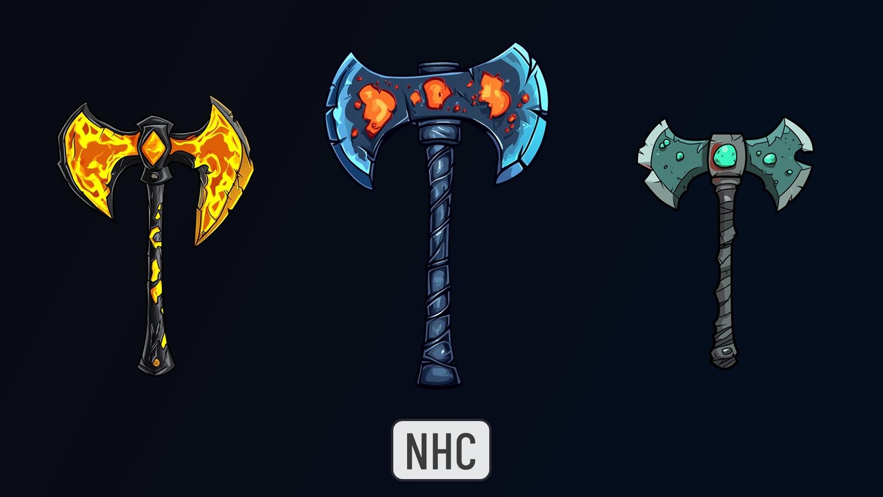 商品 NHC - CARTOON Medieval Axes 的媒体 1
