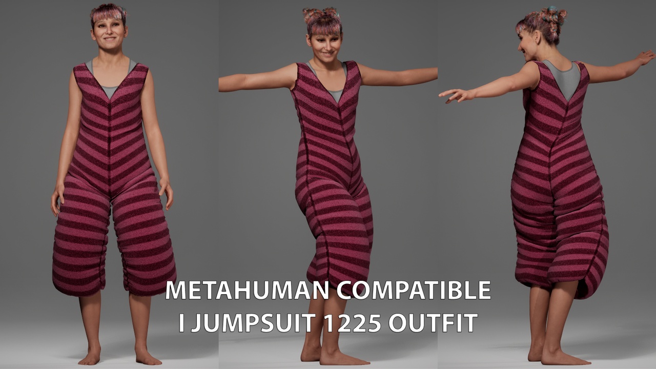 Media 1 for listing MetaHuman Compatible I Jumpsuit 1225 Outfit
