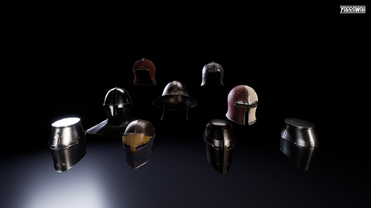 Media 1 for listing Medieval Helmets - Prop Pack