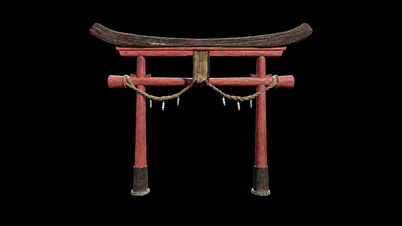 Media 1 for listing Torii Gate Shrine Entrance - Stylized Japanese Architecture