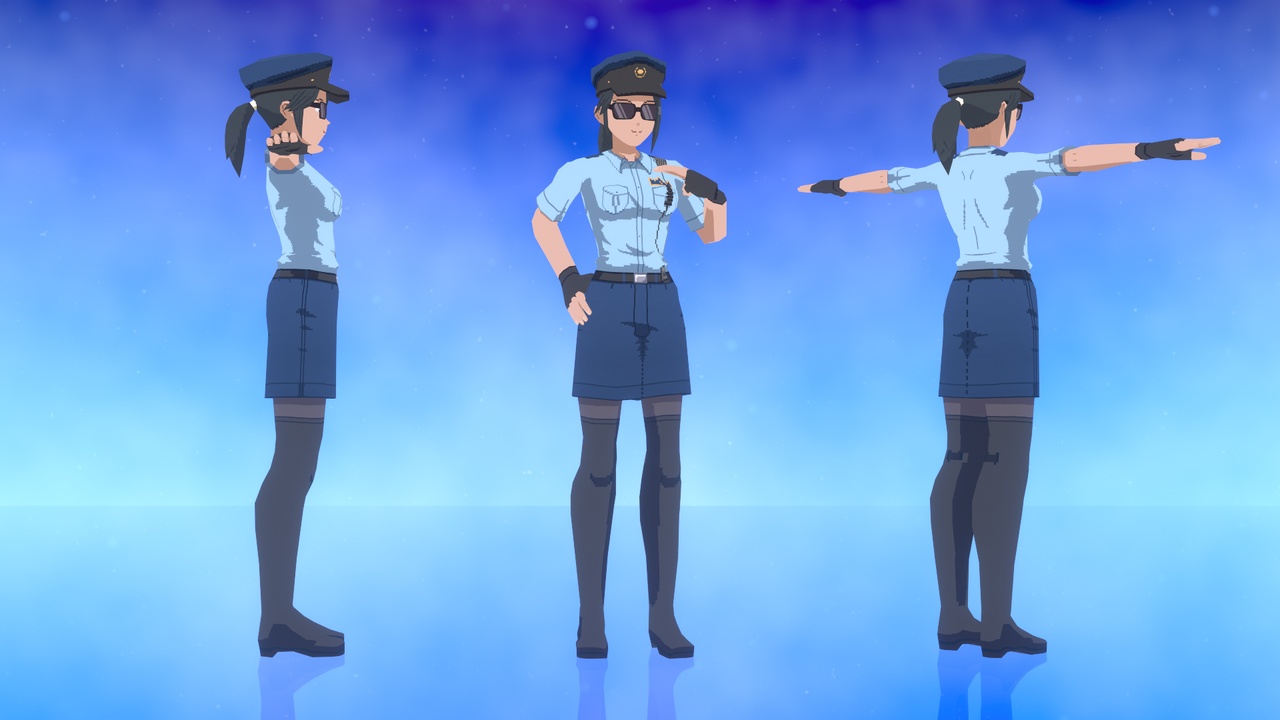 Media 1 for listing Cartoon Anime Lowpoly Character - Police woman