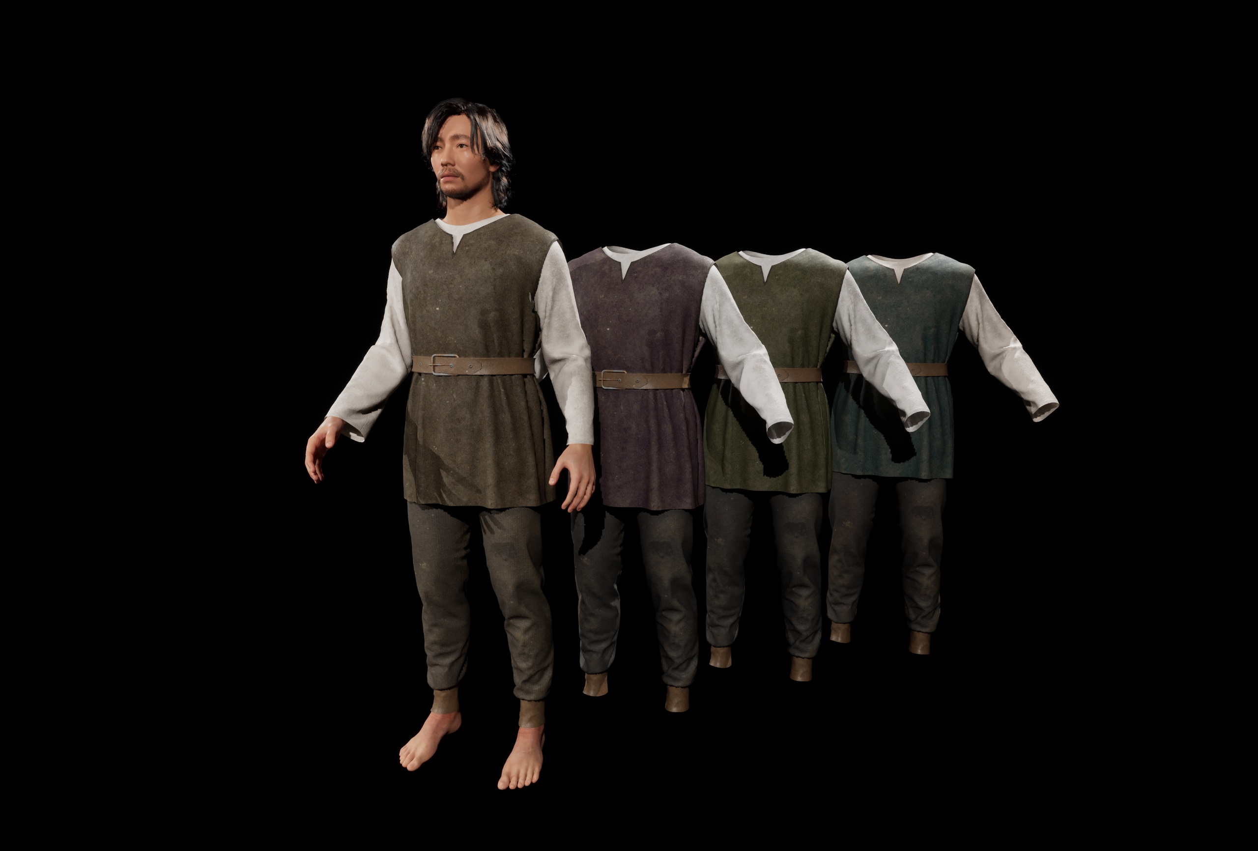 Media 1 for listing Metahuman Cloth Outfit Rustic Medieval Pack (Rigged)