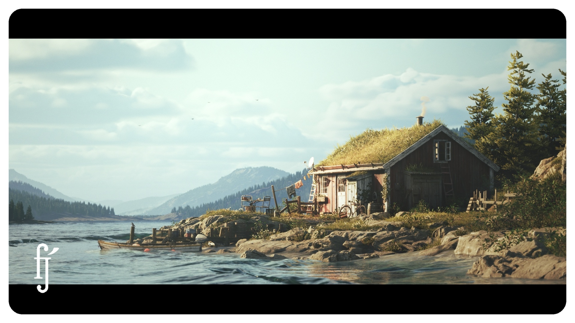 Media 1 for listing Nordic Fishing Hut - Coastal Lakeside Cabin [Interior + Exterior]