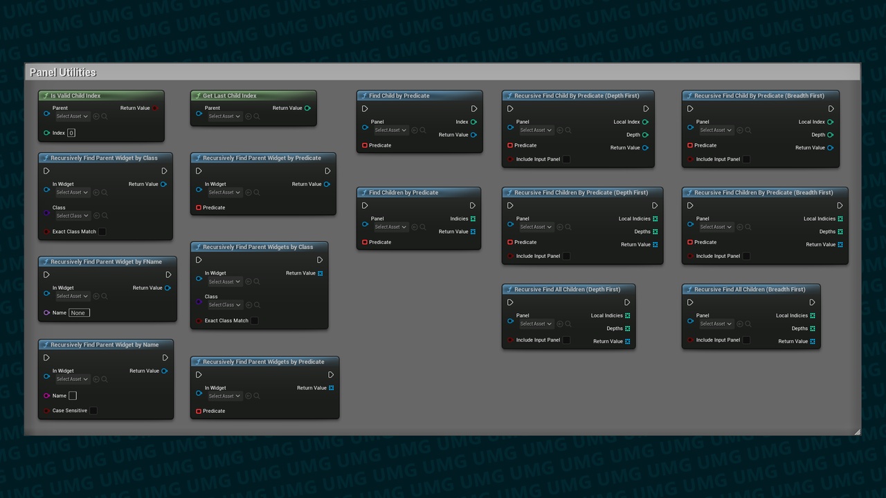 Media 1 for listing Widget Utilities - Recursive/Recursion For Each Child, Uniform Grid Panel Cache