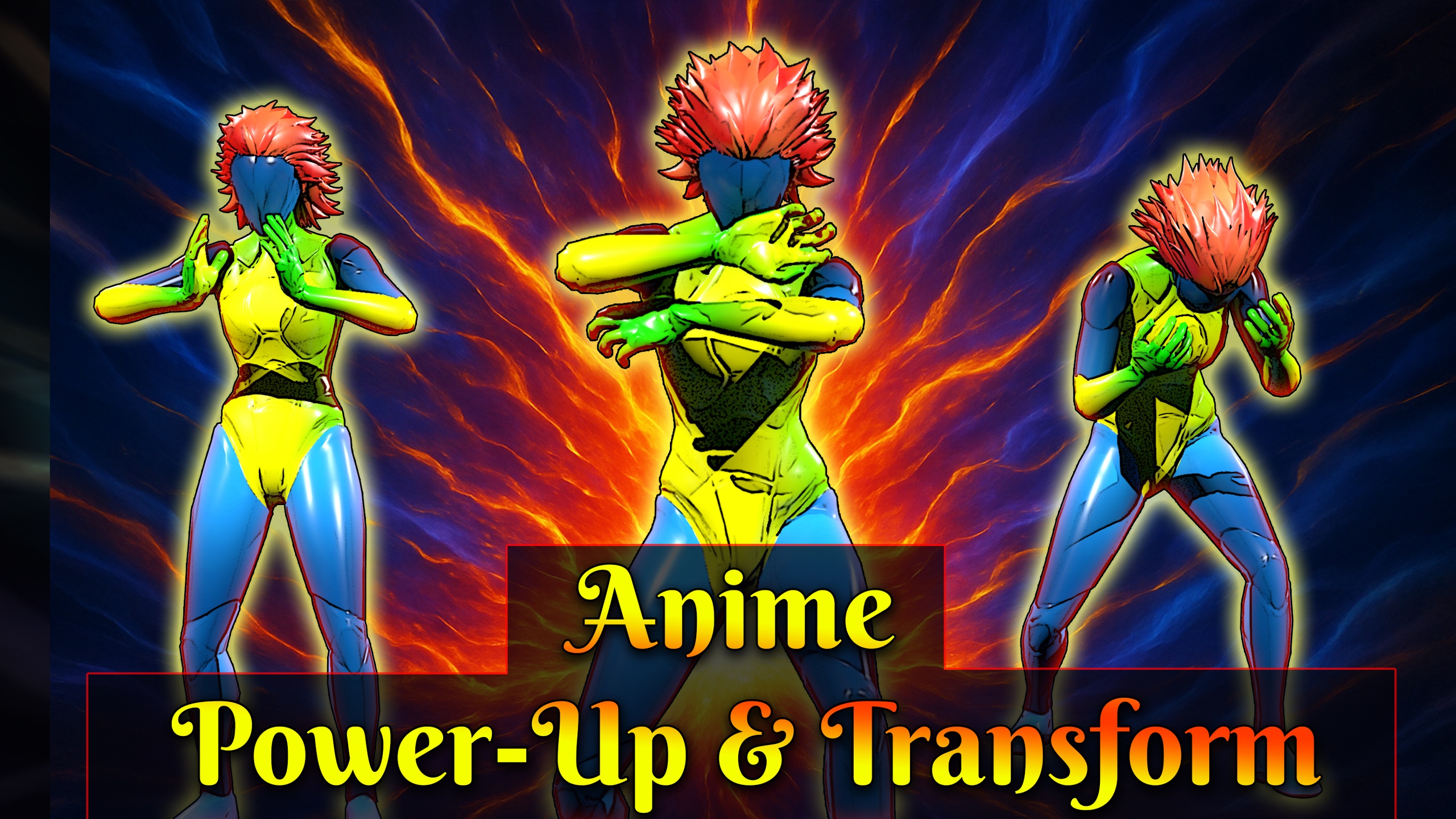 Anime Power-Up & Transform Animation Pack | Fab