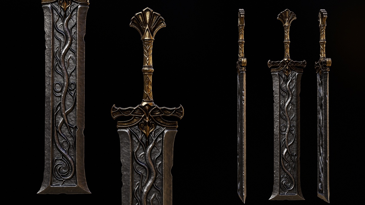 Media 1 for listing Kingsbane GreatSword | Fantasy Game Ready Weapon