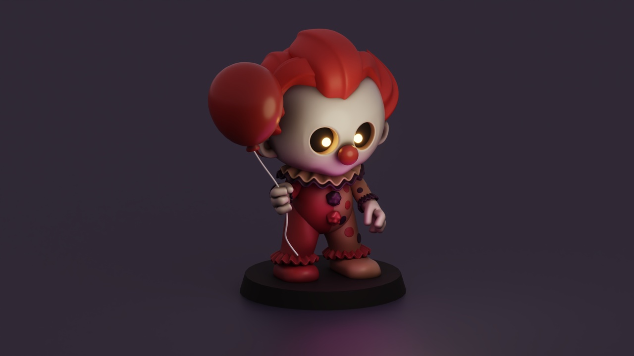 Media 1 for listing Cute Stylized Cartoon Clown - Chibi Inspired