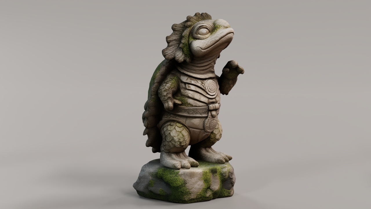 Media 1 for listing Stylized Japanese Kappa - 8 Assets Statues Pack