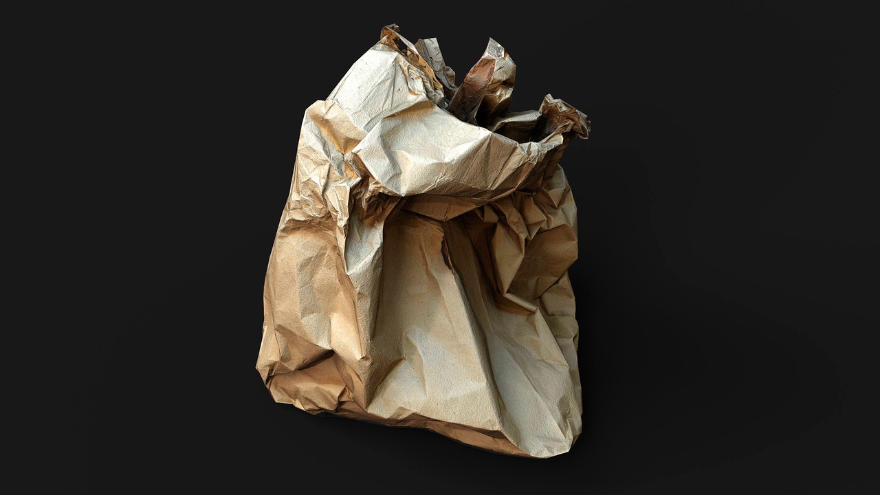 Media 1 for listing crumpled paper bag trash pt1 PBR photogrammetry