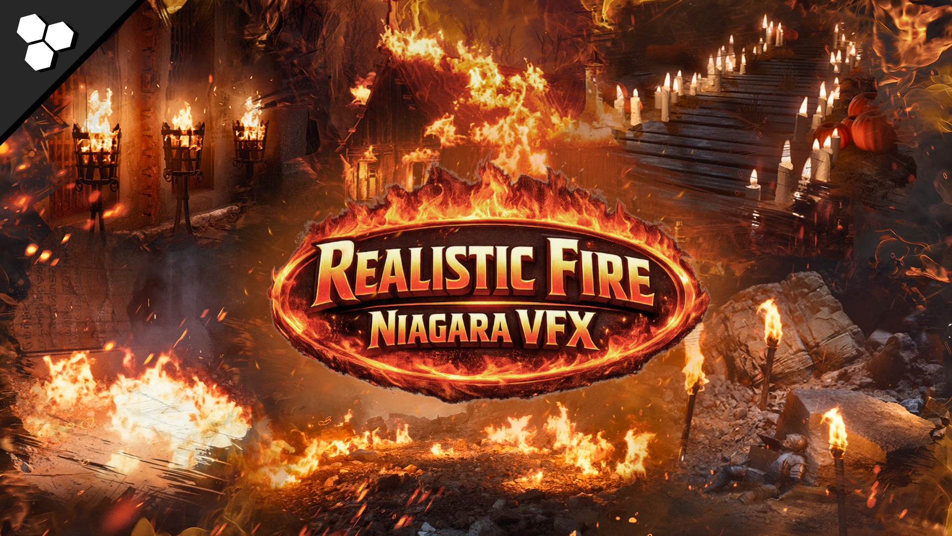 Realistic Fire VFX (Niagara Fire VFX, Flame VFX, Fireplace VFX, Torch VFX, Fire)