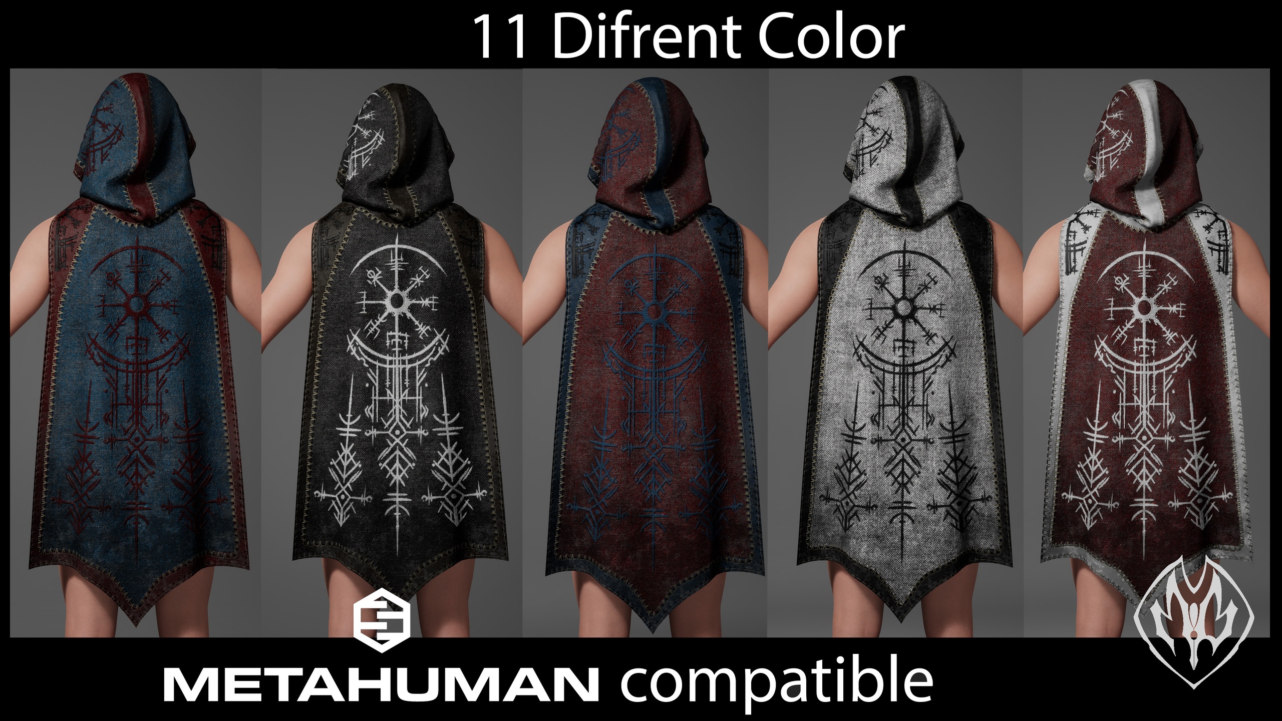Media 1 for listing Viking Druid Cloak Hood