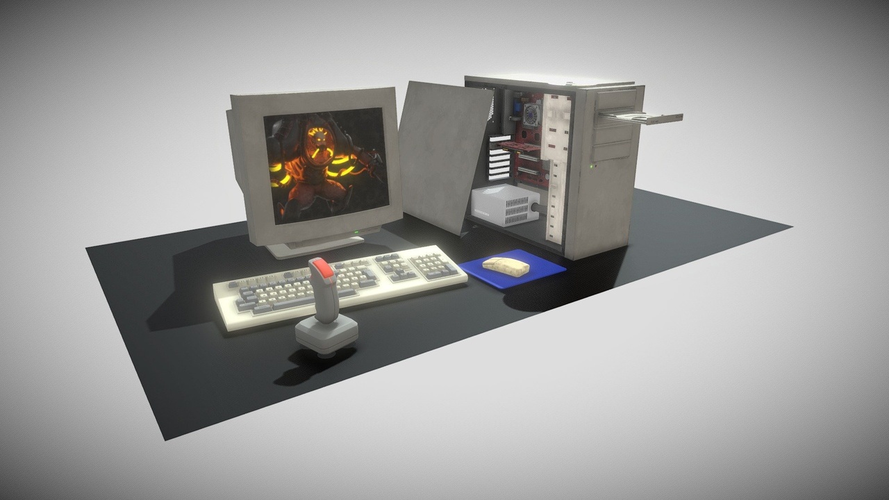 Media 1 for listing Old PC Setup Pack | Game Ready Props