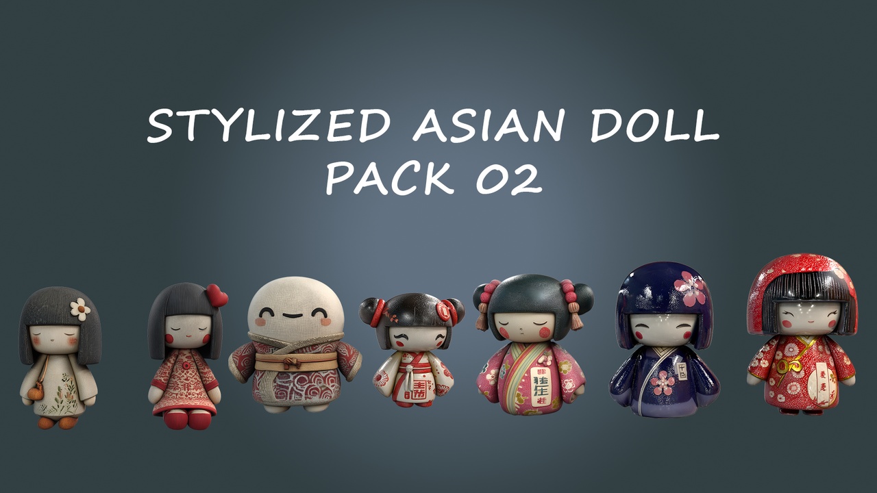 Stylized Asian Doll Pack 02 – Cute Handcrafted Characters (Game-Ready ...
