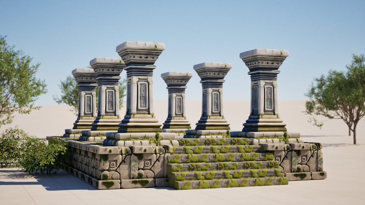 Media 1 for listing 100+ Ancient South Indian Temple Ruins Asset Pack (FREE)