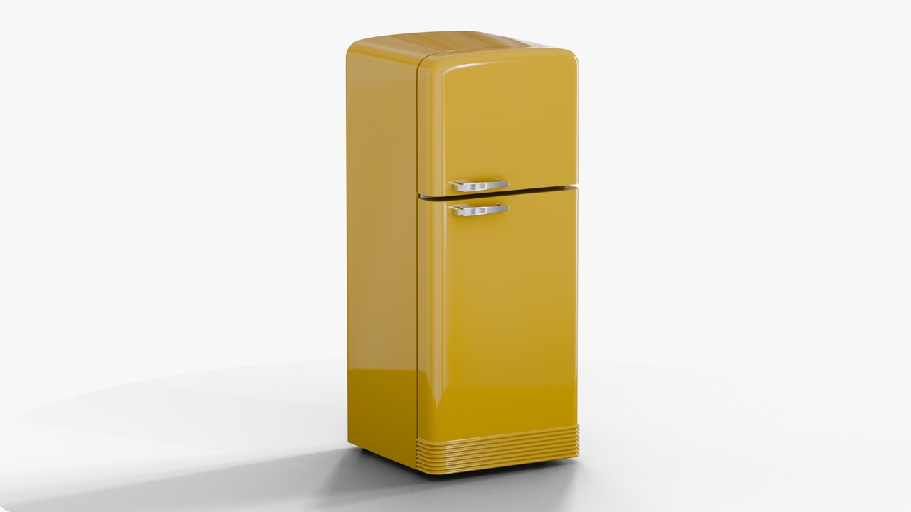 Media 1 for listing Retro Fridge Yellow