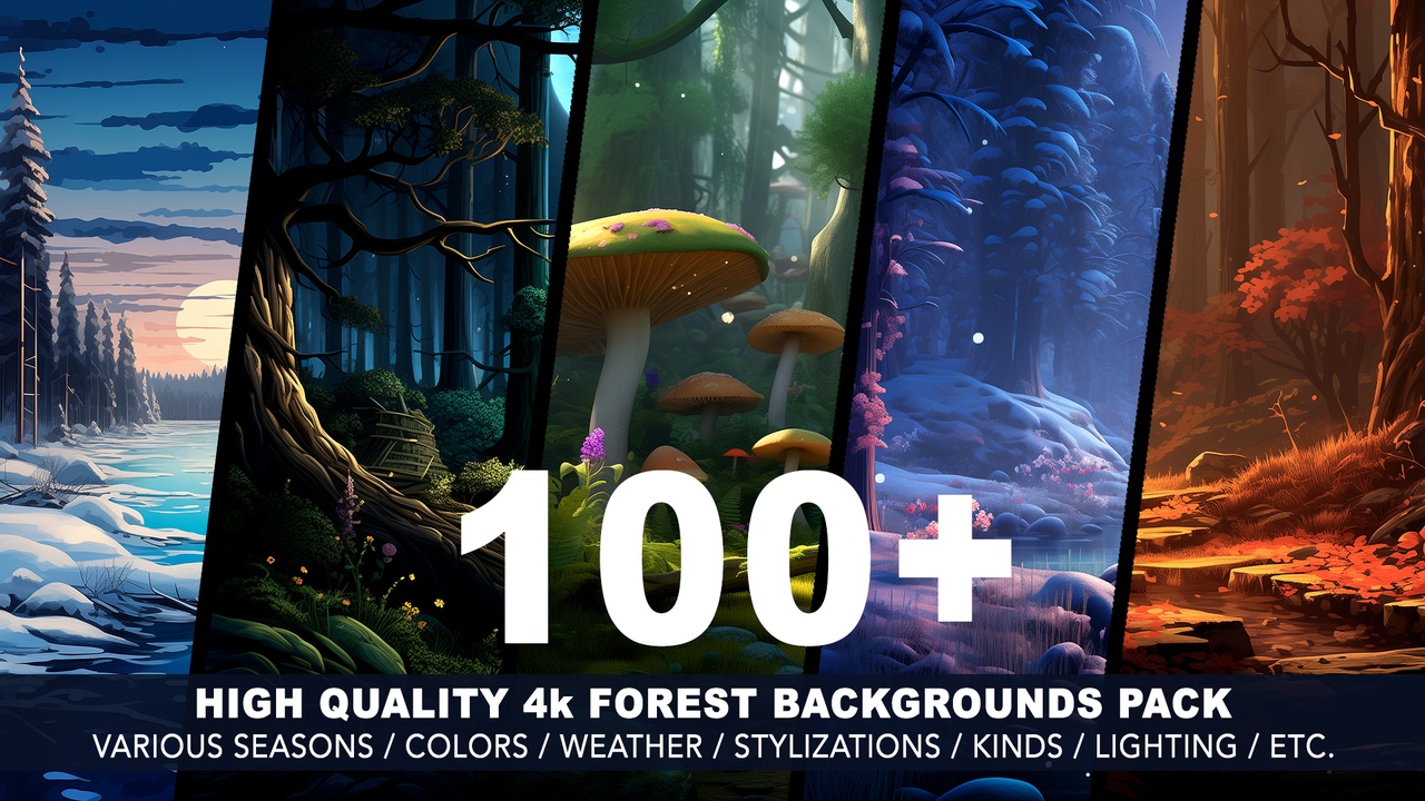 Media 1 for listing 100+ FOREST BACKGROUNDS 4K