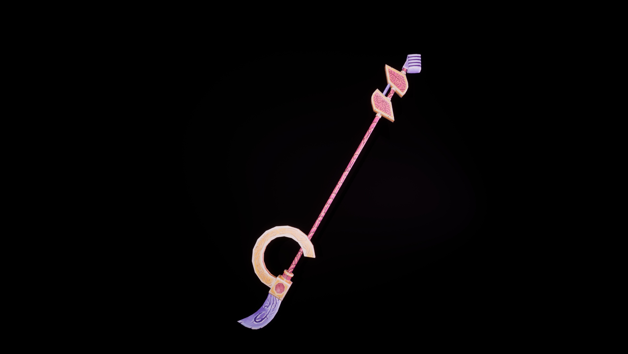 Media 1 for listing Stylized Hand-Painted Mistic Microphone Spear - Game Ready Fantasy Weapon