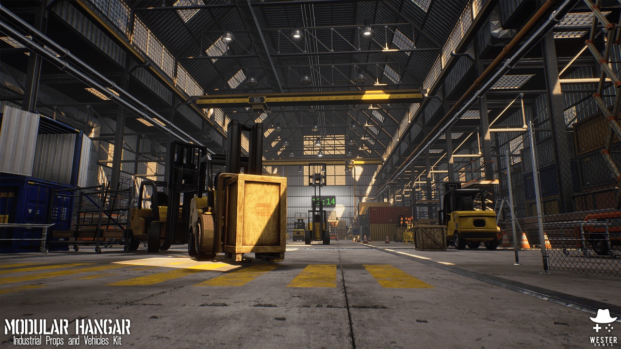 出品Modular Hangar - Interior Industrial Props and Vehicles Environment Kitのメディア1