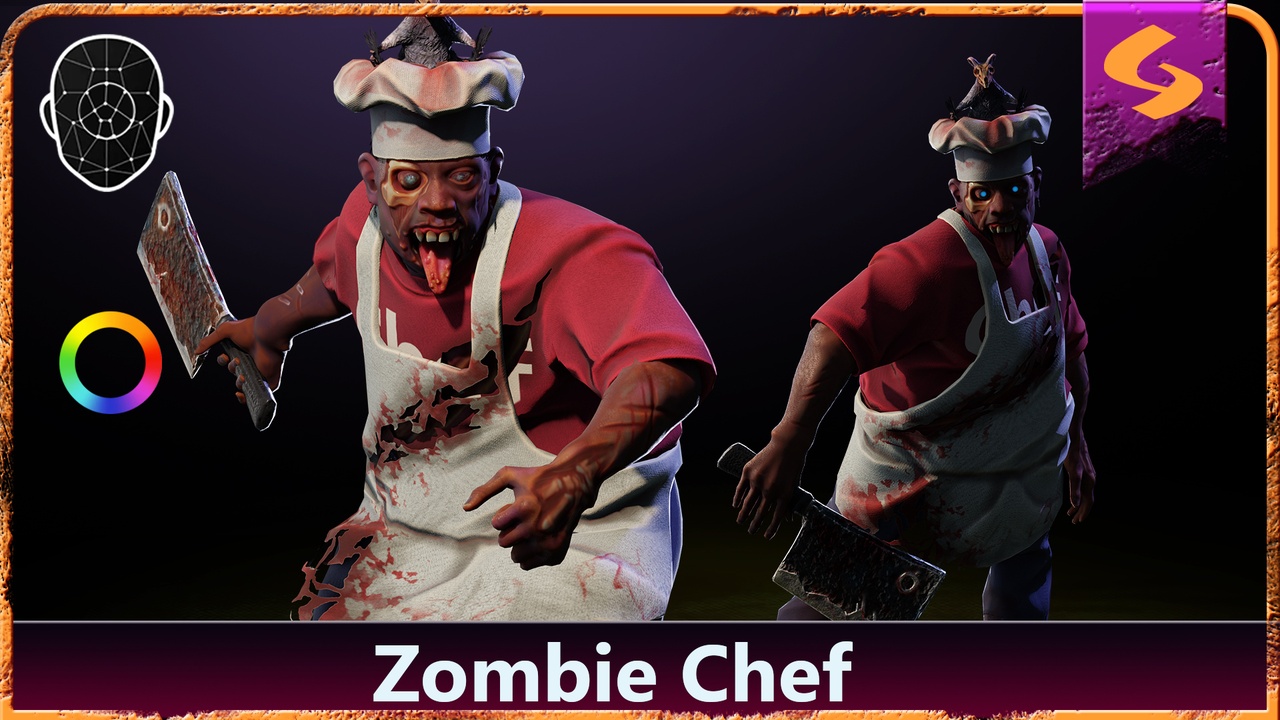 Media 1 for listing Zombie Chef with a Kitchen Axe | Character Enemy Mobs