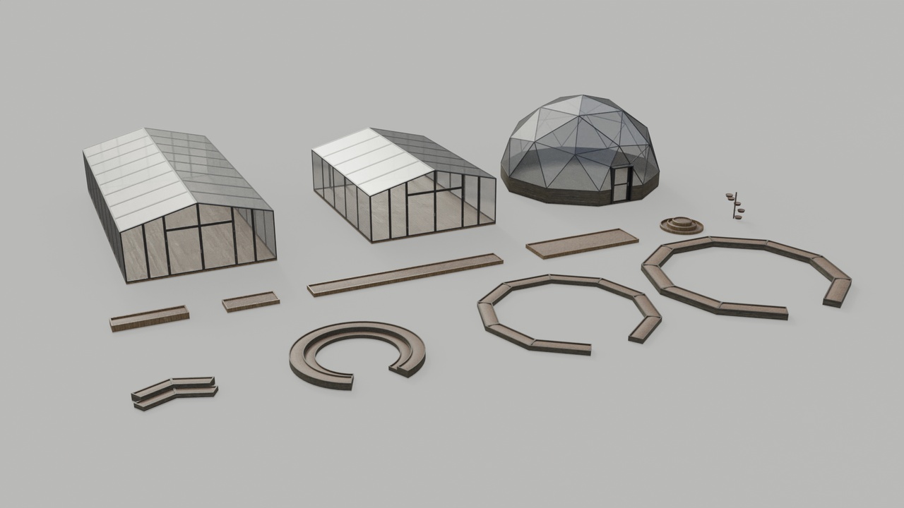 Media 1 for listing Greenhouse pack - Lowpoly Gameready