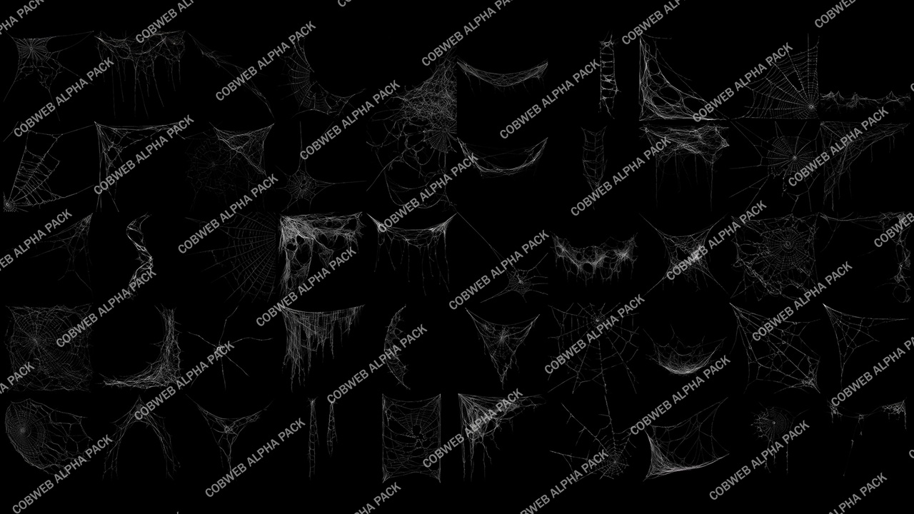 Media 1 for listing 50 Realistic Spider Web & Cobweb Alphas | 4K
