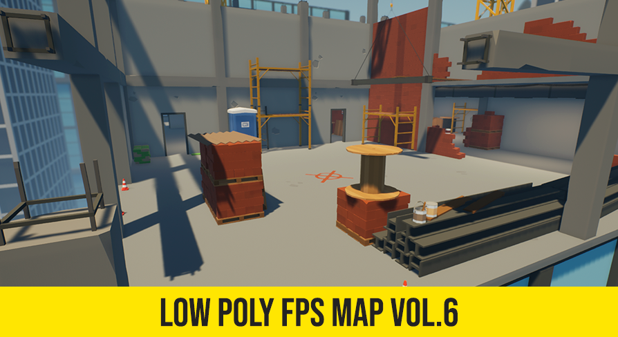 Low Poly FPS Map Vol.6 - Shooter Construction Map | Fab