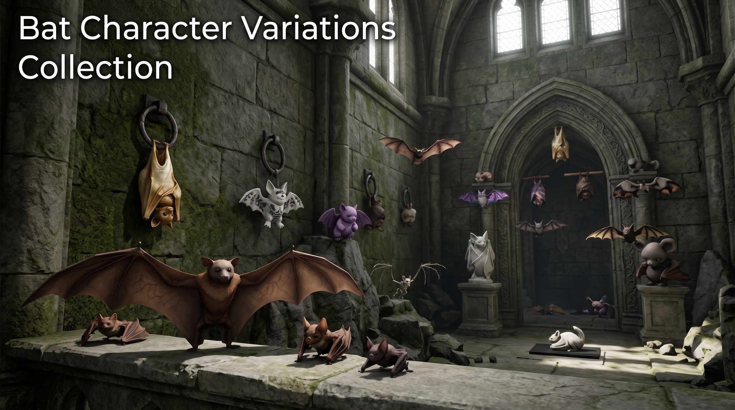 Media 1 for listing Bat Character Variations Collection 3D Asset Pack