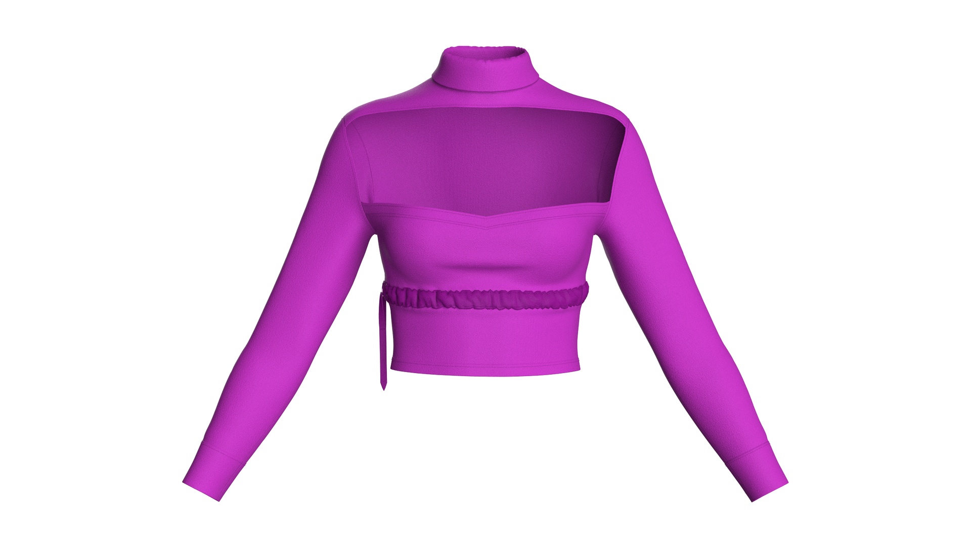 Media 1 for listing Girls Cut Out Mock - Neck Cropped Top | High Poly