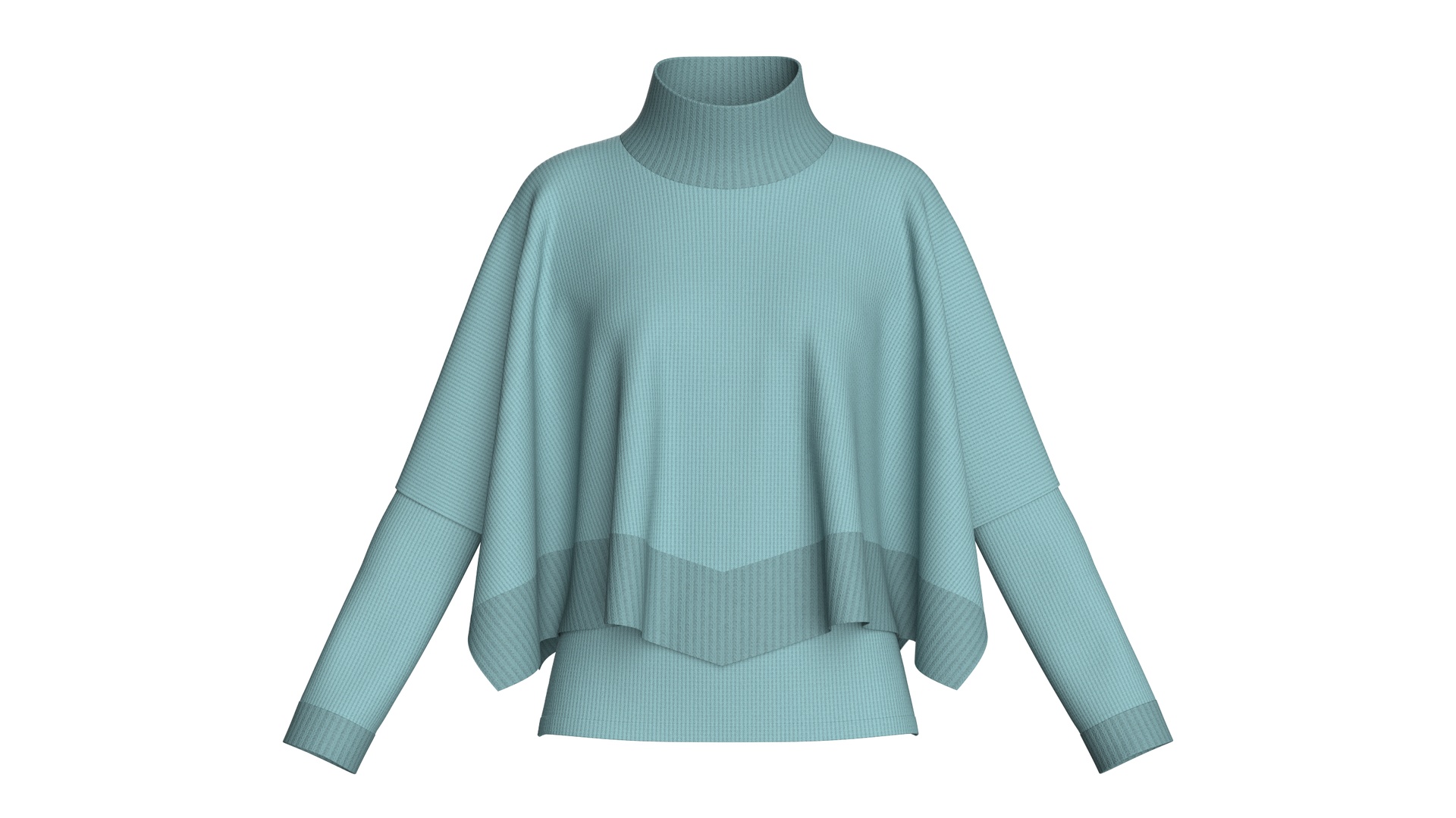Media 1 for listing Girls Cary Layered Poncho Sweater | High Poly