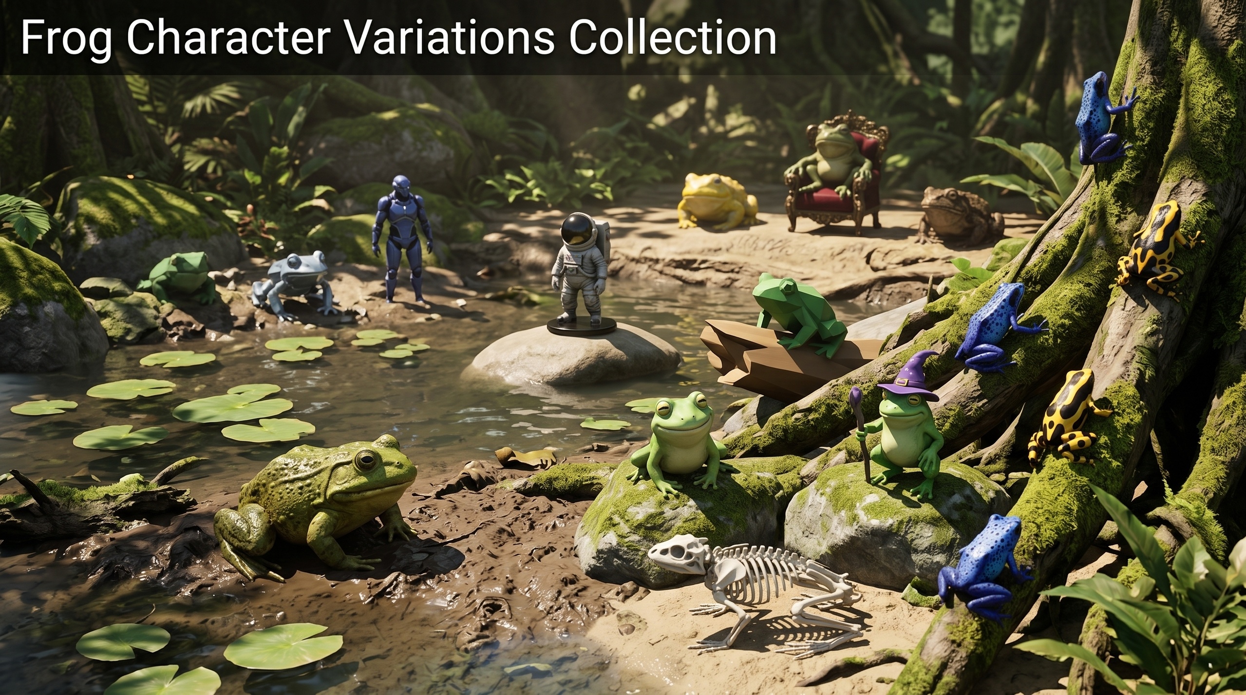 Media 1 for listing Frog Character Variations Collection 3D Asset Pack