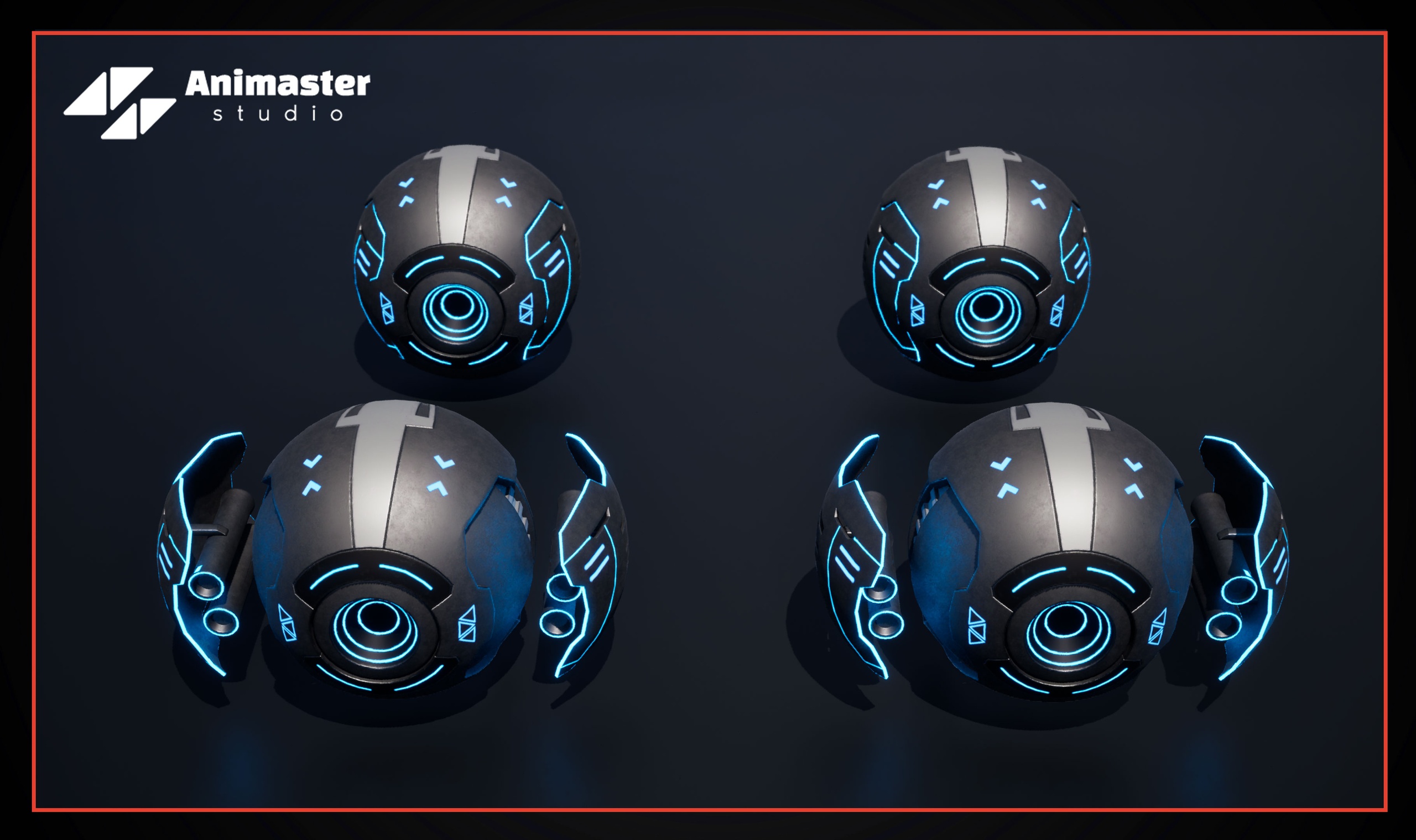 Media 1 for listing Sci-Fi Autonomous Combat Drone – Rigged & Animated