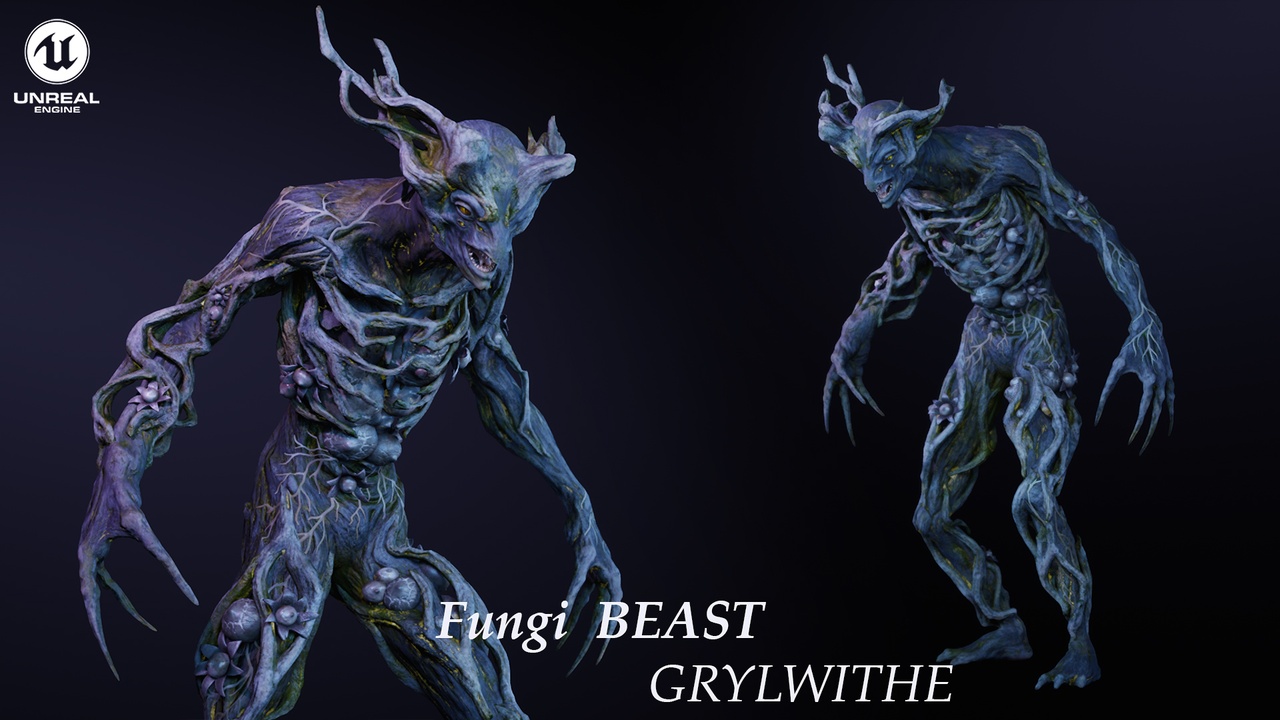 Media 1 for listing Fungi Beast GRYLWITHE I Game ready character | Low poly