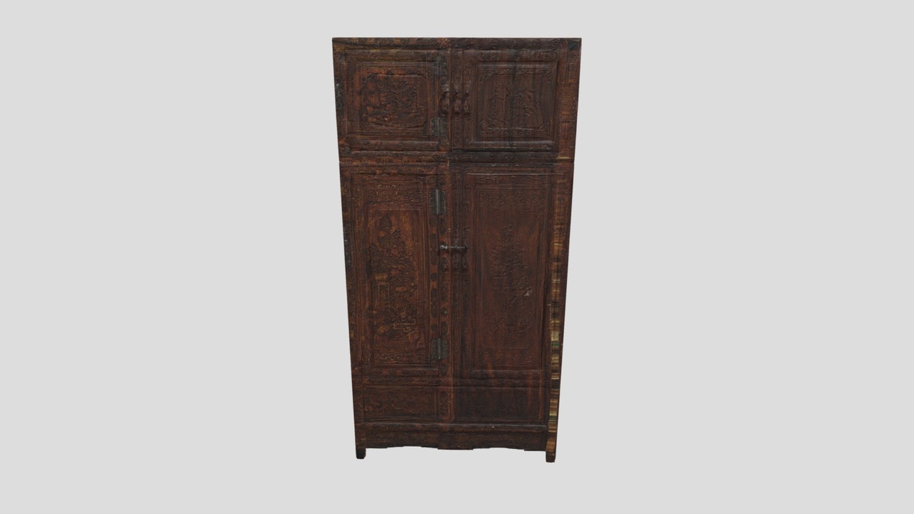 Media 1 for listing Oriental Carved Wood Cabinet
