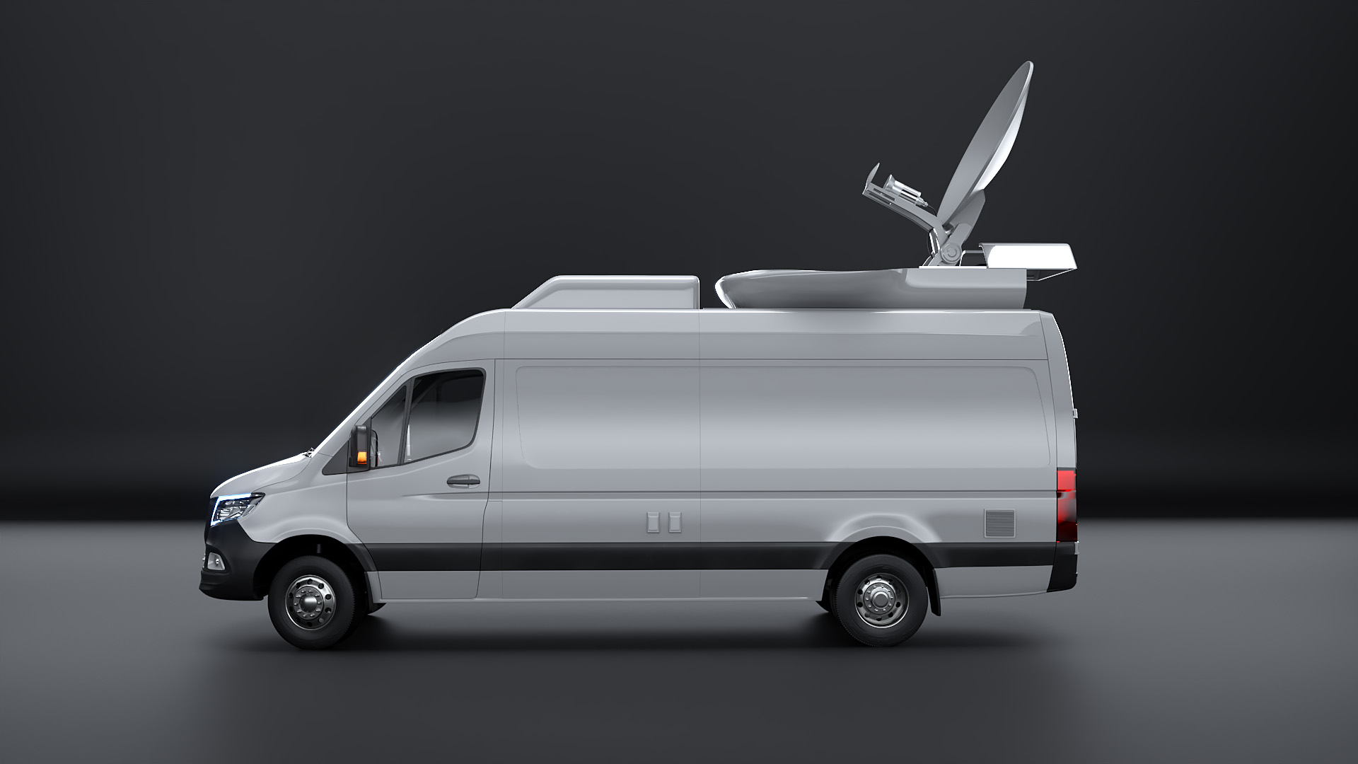 Van Satellite Rv TV Broadcast Satellite Van PBR | Fab