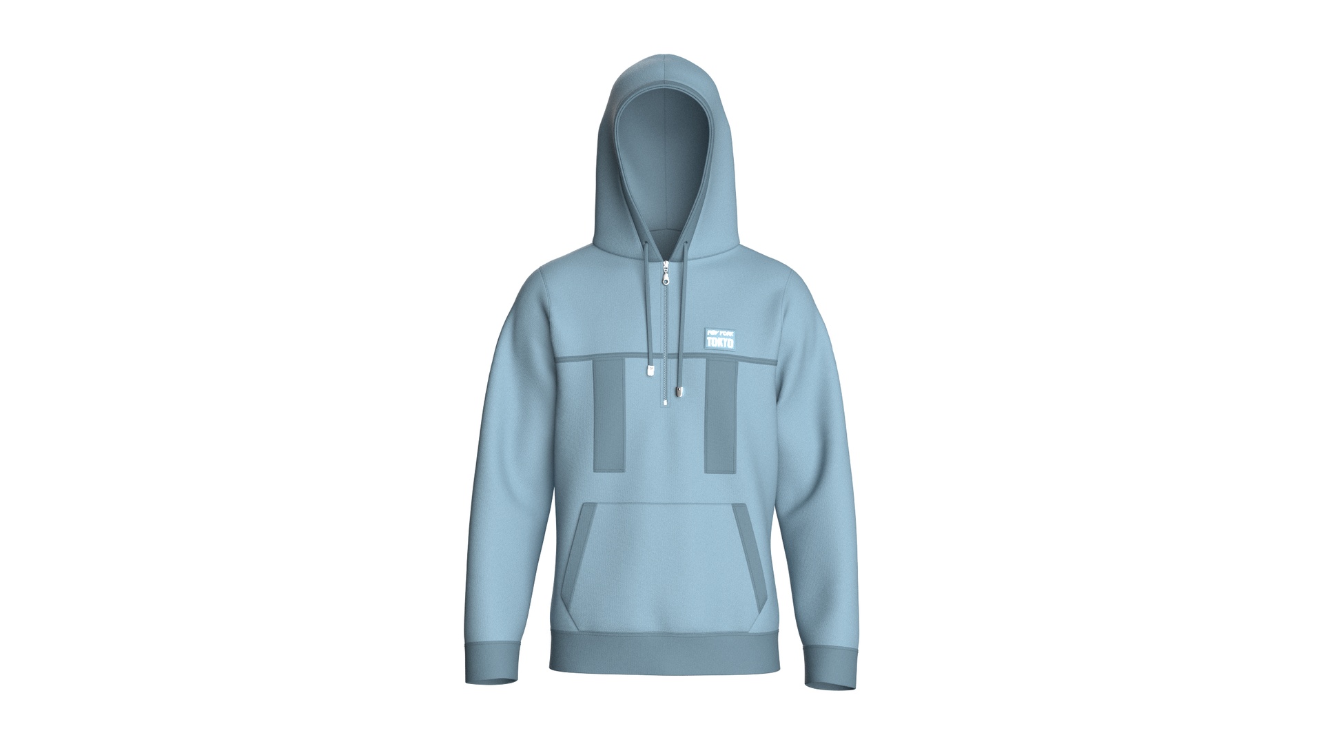 Media 1 for listing Men Half - Zip Paneled Hoodie | High Poly